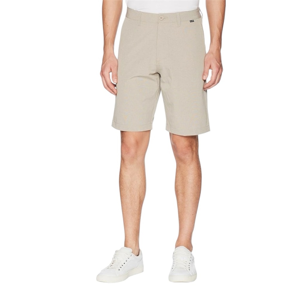 Travis Mathew Mens Beck Flat Front Performance Golf Tan Shorts